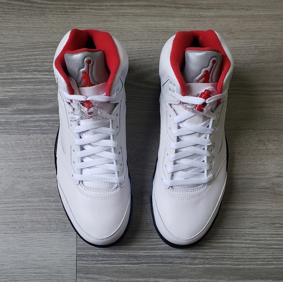 Air Jordan 5 Retro White-Fire Red 2020 Release - Picture 3 of 12